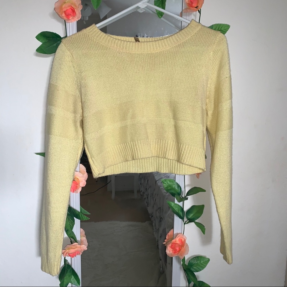 Yellow cropped sweater